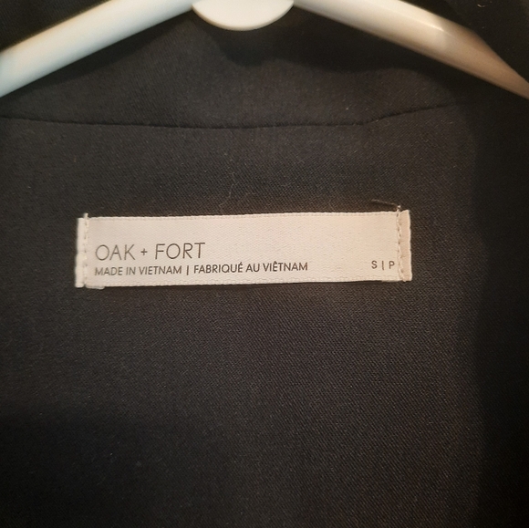 Oak + Fort Oversized Drawstring Waist Black Blazer Jacket - Picture 6 of 14